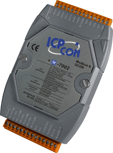 ICP-CON M-7002-G 4-канальный модуль аналогового ввода, 5-канальный дискретного ввода и 4-канальный релейного вывода