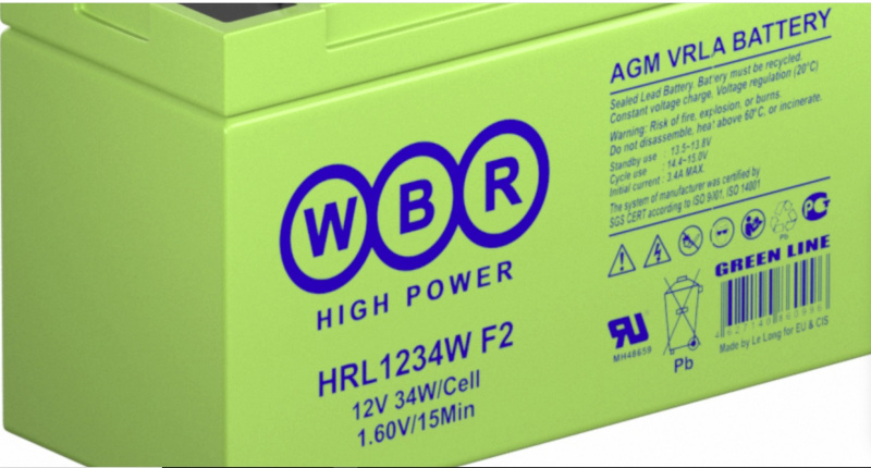 WBR HRL1234W F2 Аккумуляторная батарея 12В, 9Ач