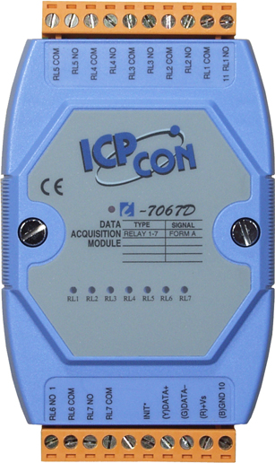 ICP-CON I-7067D Модуль с 7 каналами релейного вывода с индикацией