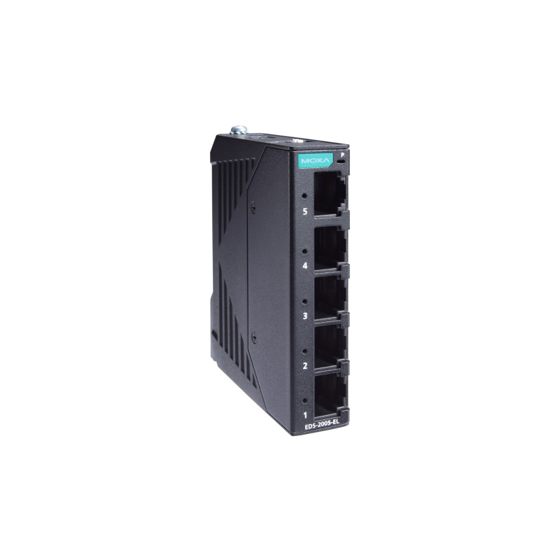 MOXA EDS-2005-EL Компактный 5-портовый неуправляемый коммутатор 10/100 BaseT(X) Ethernet, QoS, в металлическом корпусе, -10...+60C