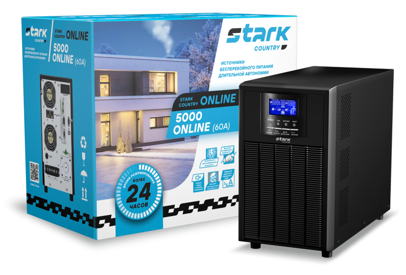 ИБП Stark Country 5000 online 60A (5000ВА/5000Вт)  АКБ 48В Батареи в комплект не входят