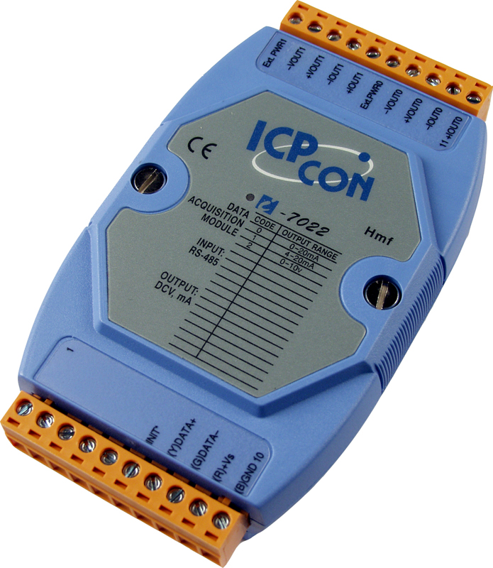 ICP-CON I-7022 2-канальный 12-битный модуль аналогового вывода