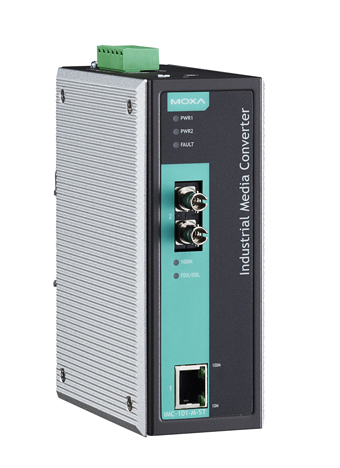 МОХА IMC-101-M-ST Медиаконвертер Ethernet 10/100BaseTX в 100BaseFX (многомодовое оптоволокно) в металлическом корпусе