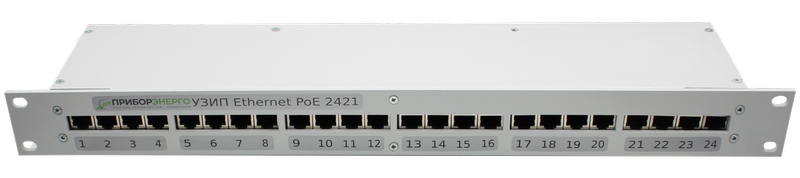 Устройства защиты от импульсных перенапряжений (УЗИП) Ethernet PoE 19" 0821 (8 портов) (Приборэнерго)