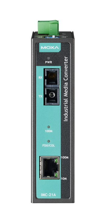 MOXA IMC-21A-M-SC-T Медиа-конвертер Ethernet 10/100BaseTX в 100BaseFX (многомодовое оптоволокно) в металлическом корпусе с расширенным диапазоном температур