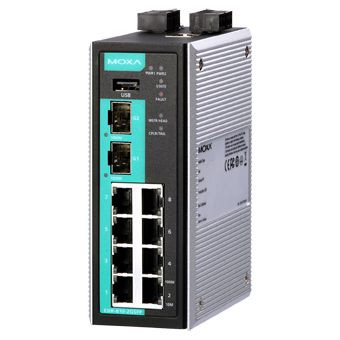 MOXA EDR-810-VPN-2GSFP Промышленный маршрутизатор: 8 x 10/100BaseT(X) + 2 x 100/1000BaseSFP Ethernet, Firewall/NAT/VPN