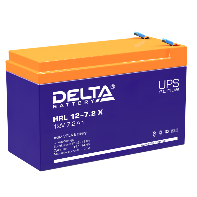 Delta HRL 12-7.2 X Аккумуляторная батарея (12В, 7.2Ач)