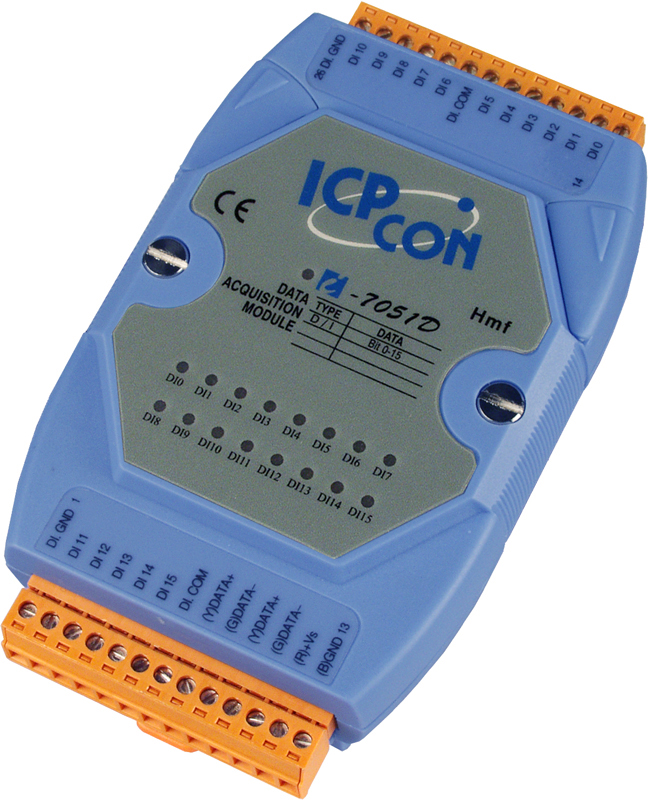 ICP-CON I-7051D 16-канальный модуль дискретного ввода с изоляцией, с 16 светодиодами для каждого канала