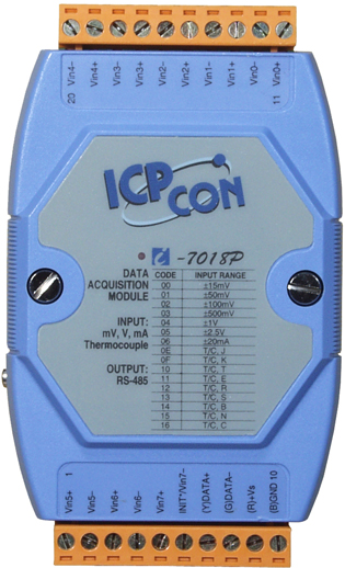 ICP-CON I-7018P 8-канальный модуль аналогового ввода с расширенным набором подключаемых термопар