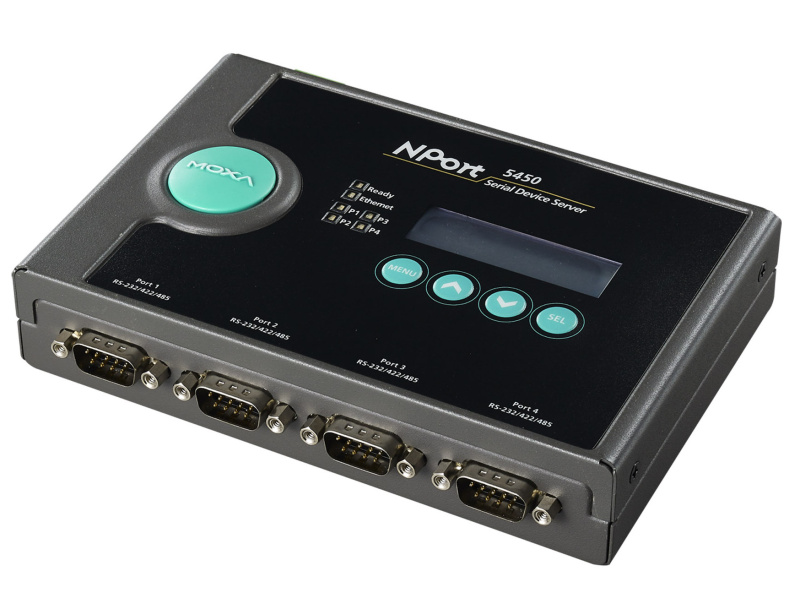 MOXA NPort 5450I 4-портовый асинхронный сервер RS-232/422/485 в Ethernet c изоляцией 2 КВ