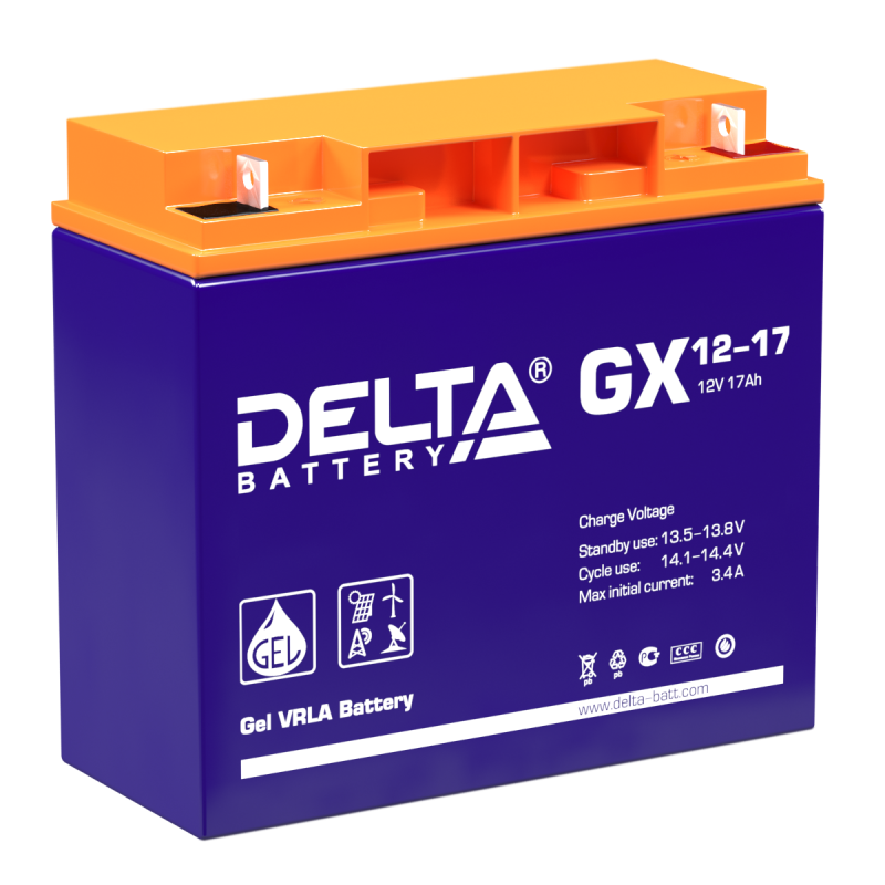 Delta GX 12-17 Аккумуляторная батарея (12В, 17Ач)