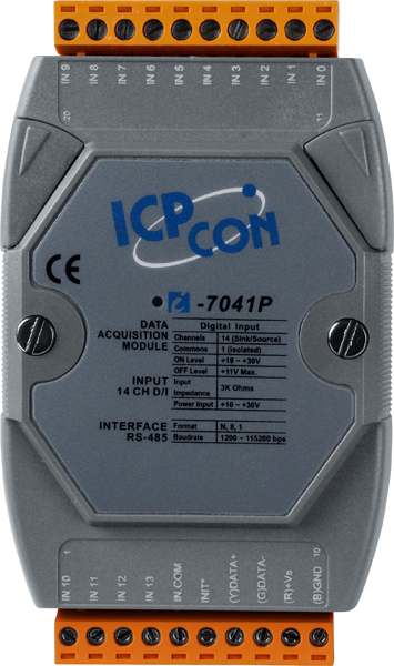 ICP-CON I-7041P модуль дискретного ввода 14-канальный с изоляцией, 16-битные счетчики 