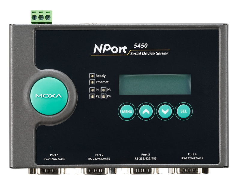 MOXA NPort 5450I 4-портовый асинхронный сервер RS-232/422/485 в Ethernet c изоляцией 2 КВ