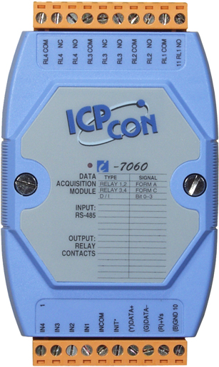 ICP-CON I-7060 4-канальный модуль дискретного ввода с изоляцией и 4-канального релейного дискретного вывода