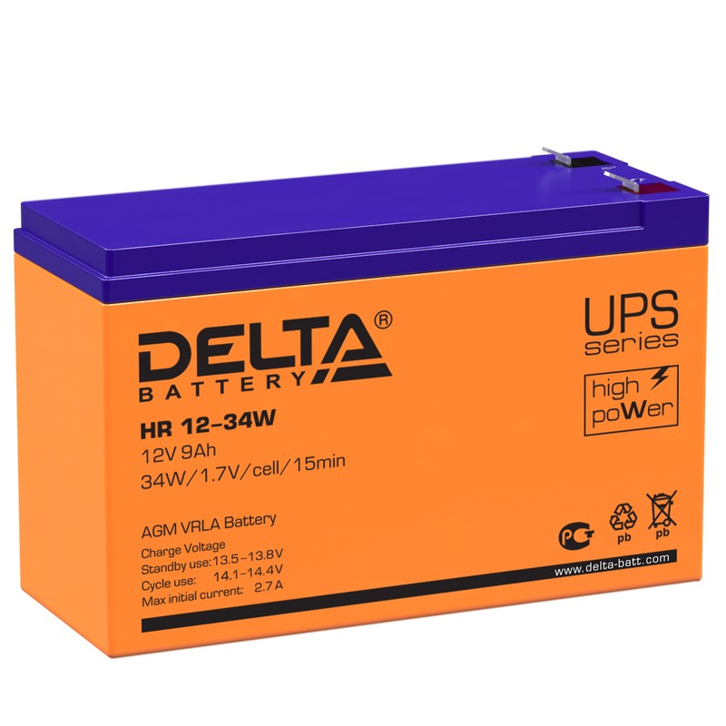 Delta HR 12-34W Аккумуляторная батарея (12В, 9Ач)