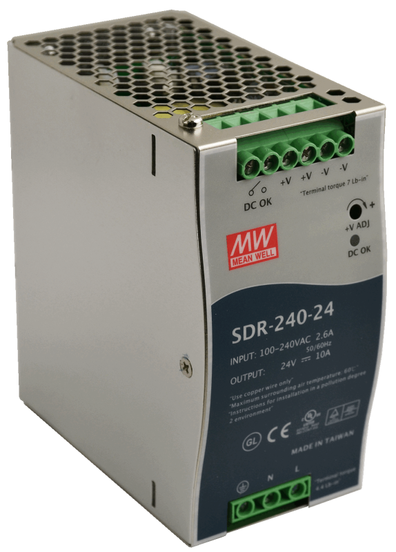 SDR-240-24 Mean Well Блок питания (AC/DC, монтаж DIN-рейку, 24В, 10А)