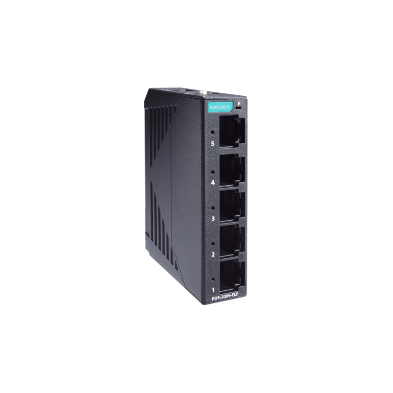 MOXA EDS-2005-ELP Компактный 5-портовый неуправляемый коммутатор 10/100 BaseT(X) Ethernet, QoS, в пластиковом корпусе, -10...+60C