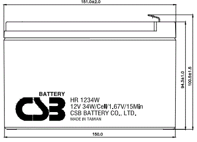 CSB HR1234W (HR 1234W F2) Аккумуляторная батарея (12В, 9Ач)