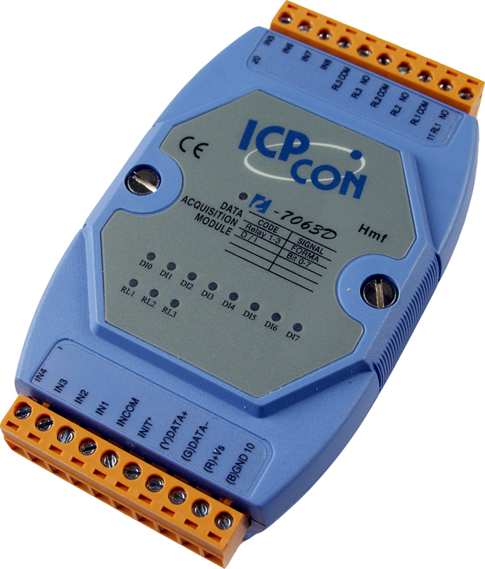 ICP-CON I-7063D модуль с 8 каналами дискретного ввода и 3 каналами вывода силовых реле с изоляцией и индикацией