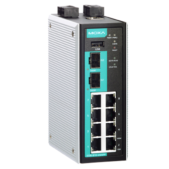 MOXA EDR-810-VPN-2GSFP Промышленный маршрутизатор: 8 x 10/100BaseT(X) + 2 x 100/1000BaseSFP Ethernet, Firewall/NAT/VPN