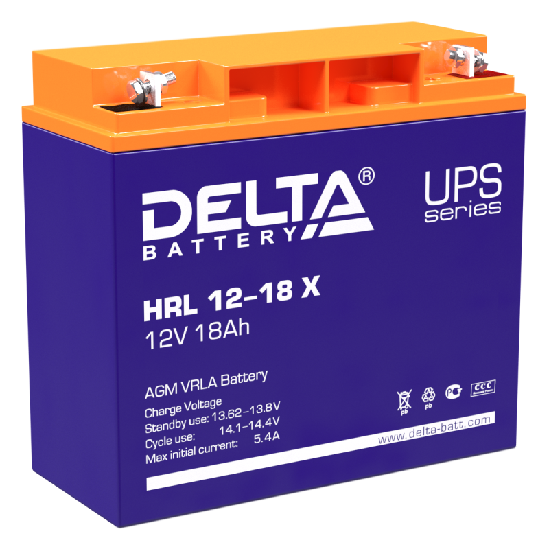 Delta HRL 12-18 X Аккумуляторная батарея (12В, 18Ач)