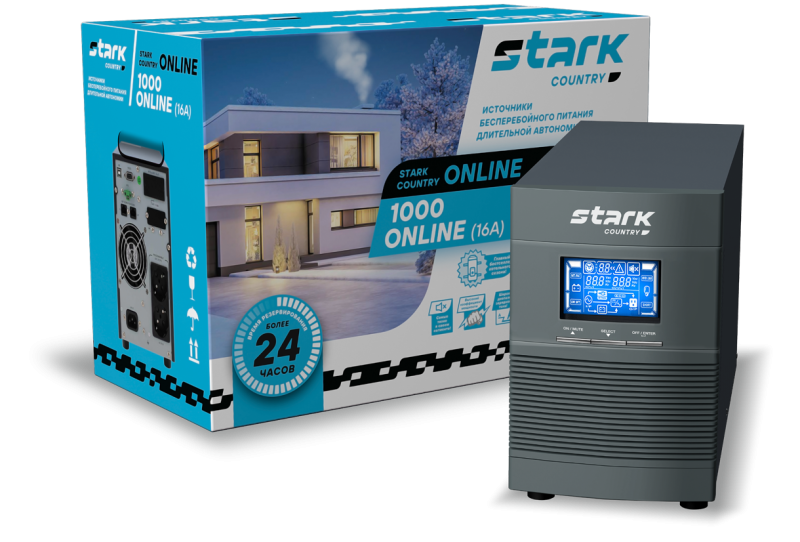 Stark Country 1000 online ИБП (1000ВА/900Вт) АКБ 36В Батареи в комплект не входят