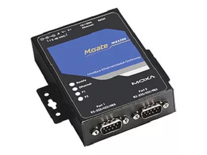 MOXA MGate MB3280 2-портовый преобразователь Modbus-RTU/ASCII (RS-232/422/485) в Modbus/TCP