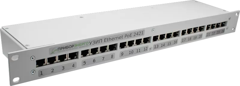 Устройства защиты от импульсных перенапряжений (УЗИП) Ethernet PoE 19" 0821 (8 портов) (Приборэнерго)