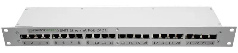 Устройства защиты от импульсных перенапряжений (УЗИП) Ethernet PoE 19" 2421 (24 порта) (Приборэнерго)