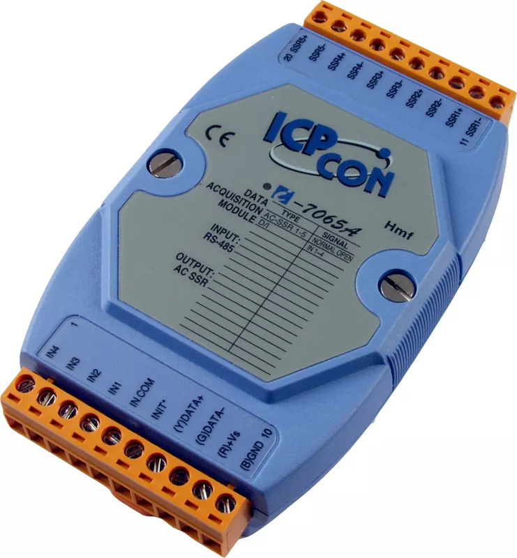 ICP-CON I-7065A модуль с 4 каналами дискретного ввода и 5 каналами вывода твердотельных реле переменного тока (AC SSR) с изоляцией
