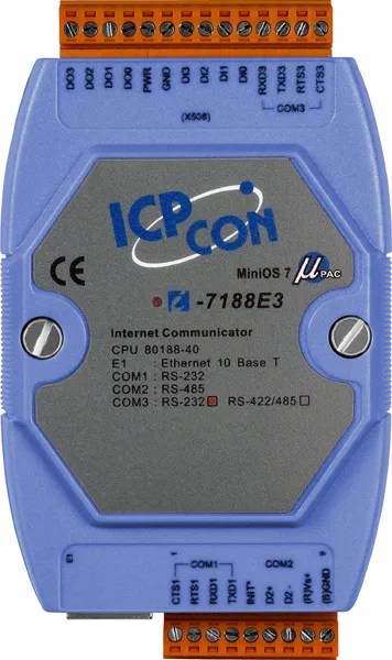 ICP-CON I-7188E3-232 Программируемый коммуникационный сервер с 3 COM-портами