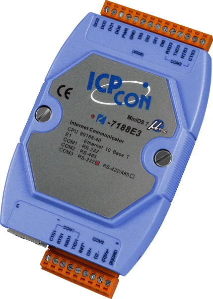 ICP-CON I-7188E3-232 Программируемый коммуникационный сервер с 3 COM-портами