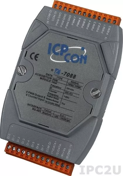 ICP-CON I-7088-G Модуль ввода - вывода, 8 каналов высокоскоростного счетчика/частотомера / 8 каналов ШИМ, ТТЛ