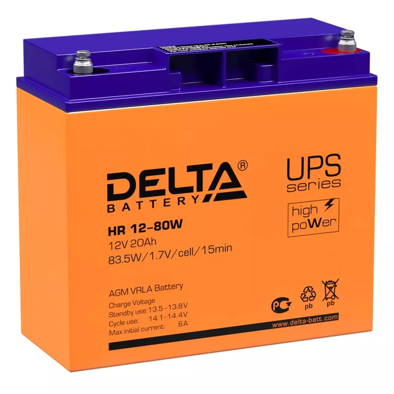 Delta HR 12-80 W Аккумулятор (12В, 20Ач)