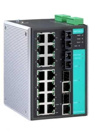 MOXA EDS-518A-SS-SC Управляемый коммутатор 14 x 10/100BaseTX, 2 x 100BaseFX (одномодовое оптоволокно), 2 x Combo Gigabit