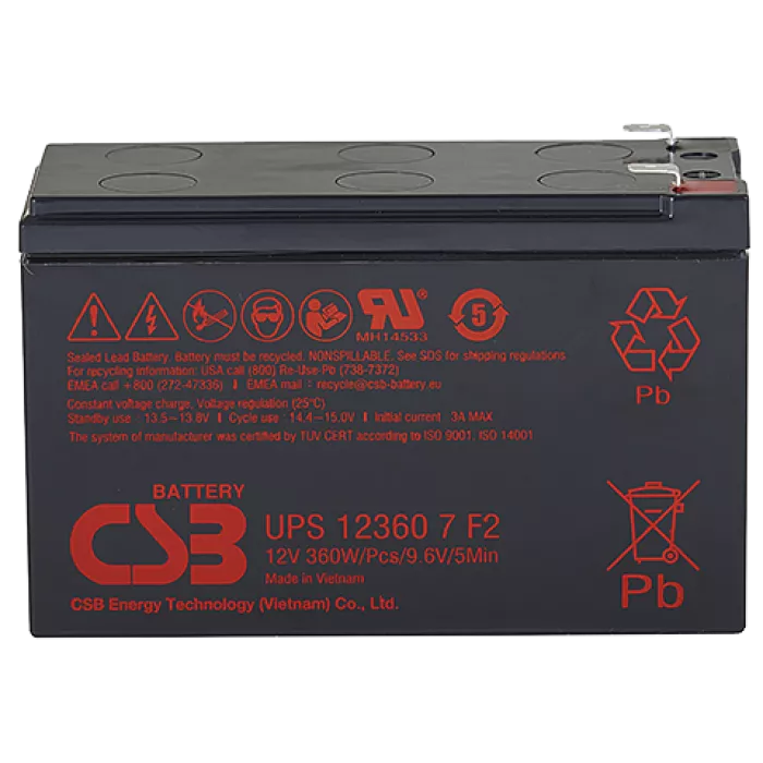CSB UPS12360 7 F2 Аккумуляторная батарея (12В, 7.5Ач)