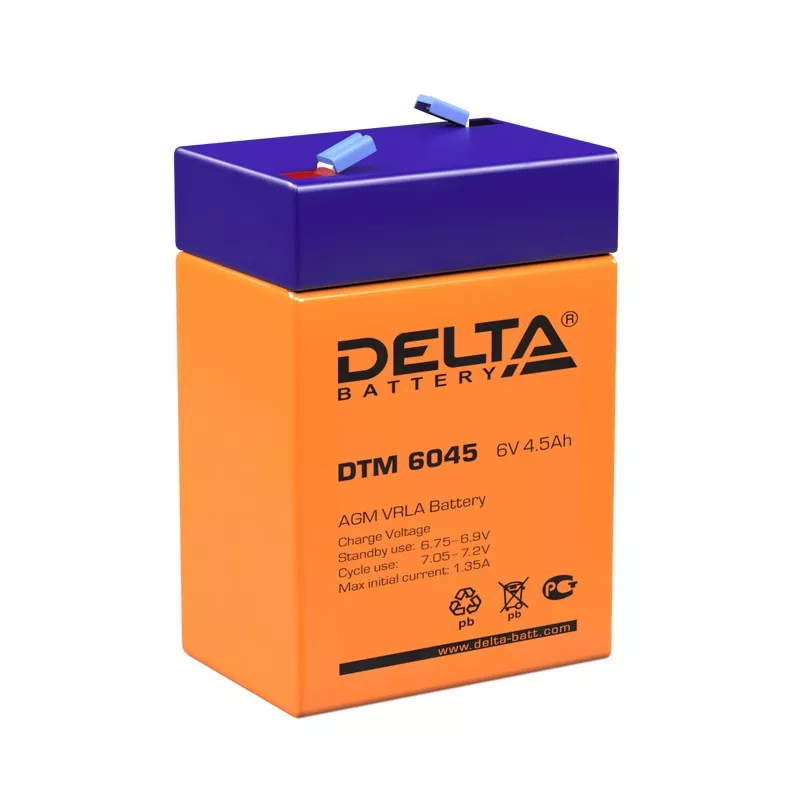 Delta DTM 6045 Аккумуляторная батарея (6 В, 4.5 Ач)