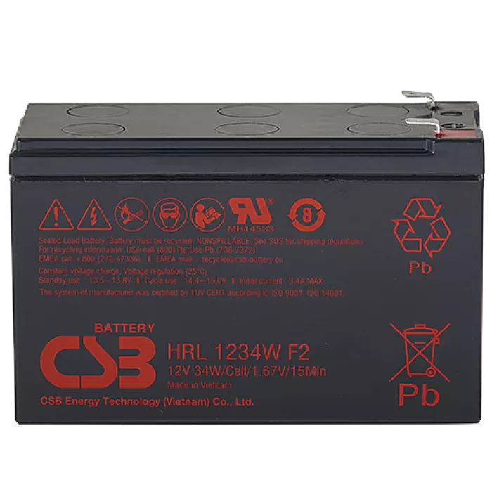 CSB HRL 1234W (HRL1234W F2) Аккумуляторная батарея с увеличенным сроком службы (12В, 9Ач)