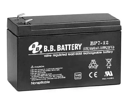 B.B.Battery BP 7-12 Аккумуляторная батарея (12V, 7Ah)