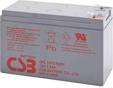 Аккумулятор CSB серии GPL 12В 7,2 Ач (GPL 1272 F2)