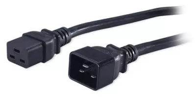 Hyperline PWC-IEC19-IEC20-10-BK Кабель питания IEC 320 C19 - IEC 320 C20 (3x1.5), 16A, прямая вилка, 10м, цвет черный
